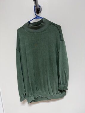 Aerie Forest Green Mock Neck Pullover Sweatshirt